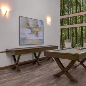 The Reagan Dining Billiard Table and Shuffleboard Game Room Set